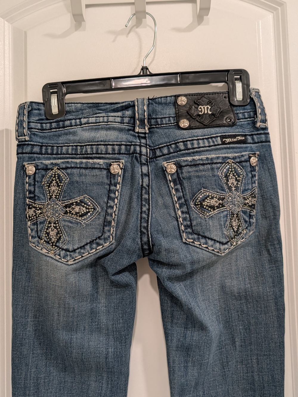 Miss Me Women's Blue Embroidered Back-Pocket Jeans